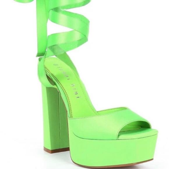 Gianni Binni satin platform‎ ankle wrap heels size 11 - Picture 1 of 16